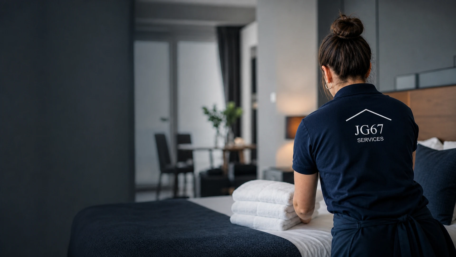 Équipe JG67 Services préparant un logement Airbnb à Strasbourg